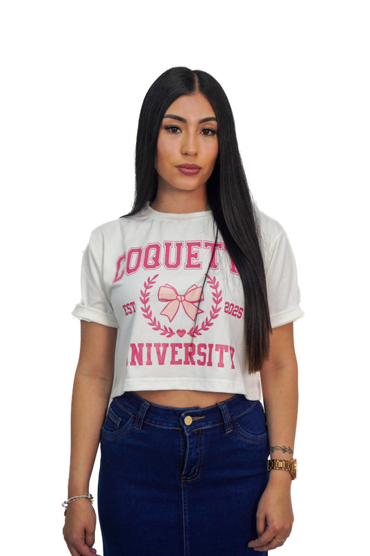 Camiseta estampado coquette manga corta