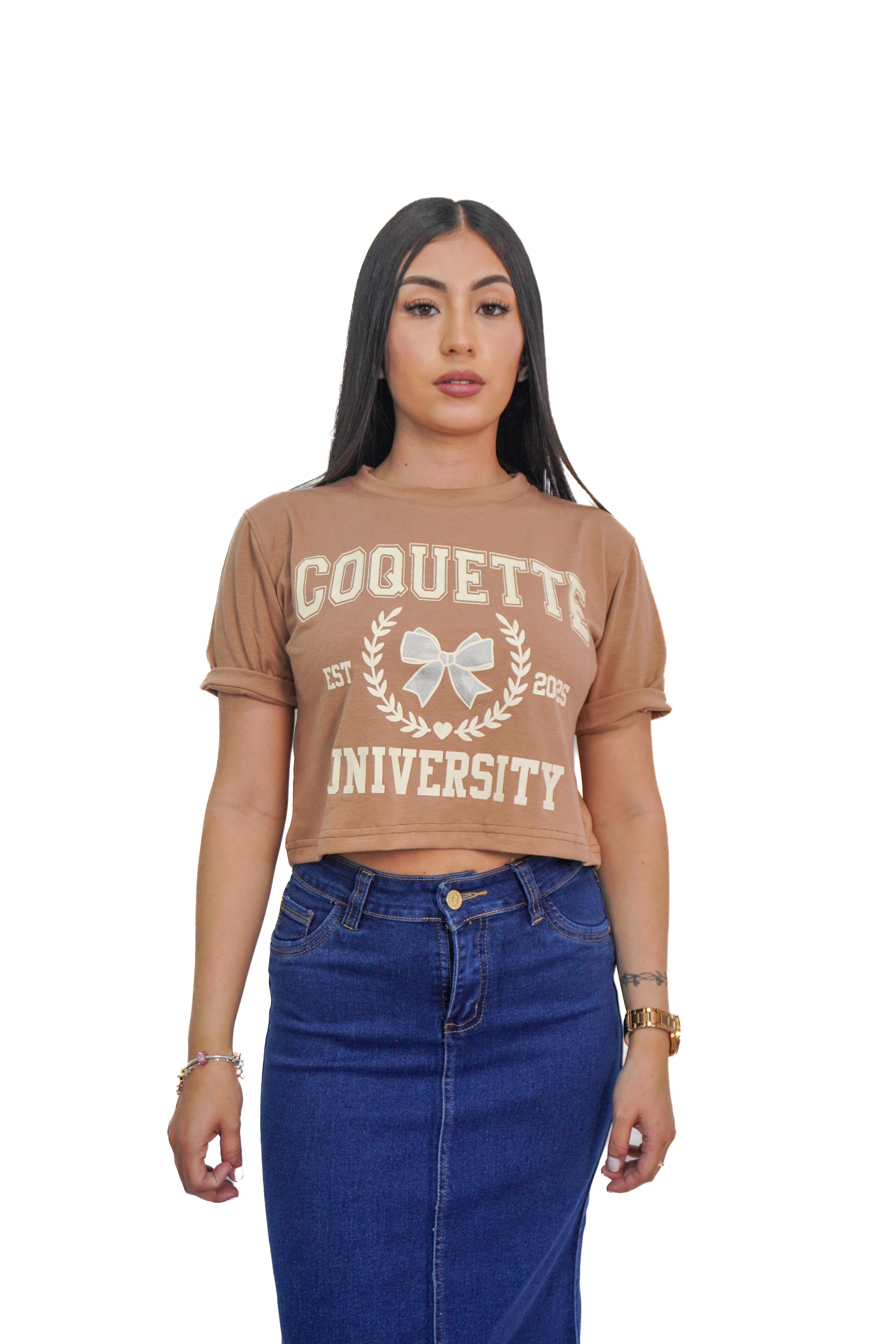 Camiseta estampado coquette manga corta