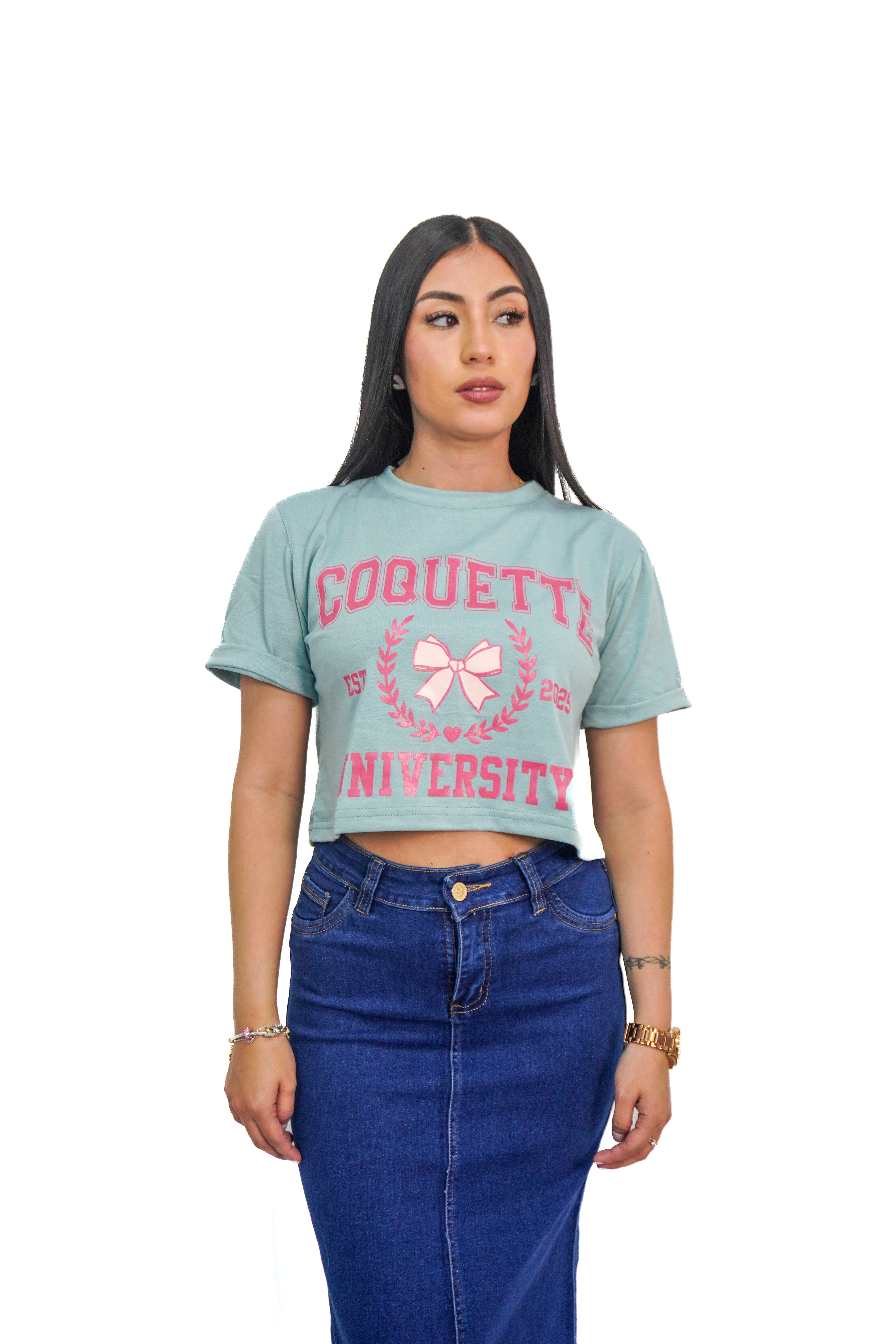 Camiseta estampado coquette manga corta