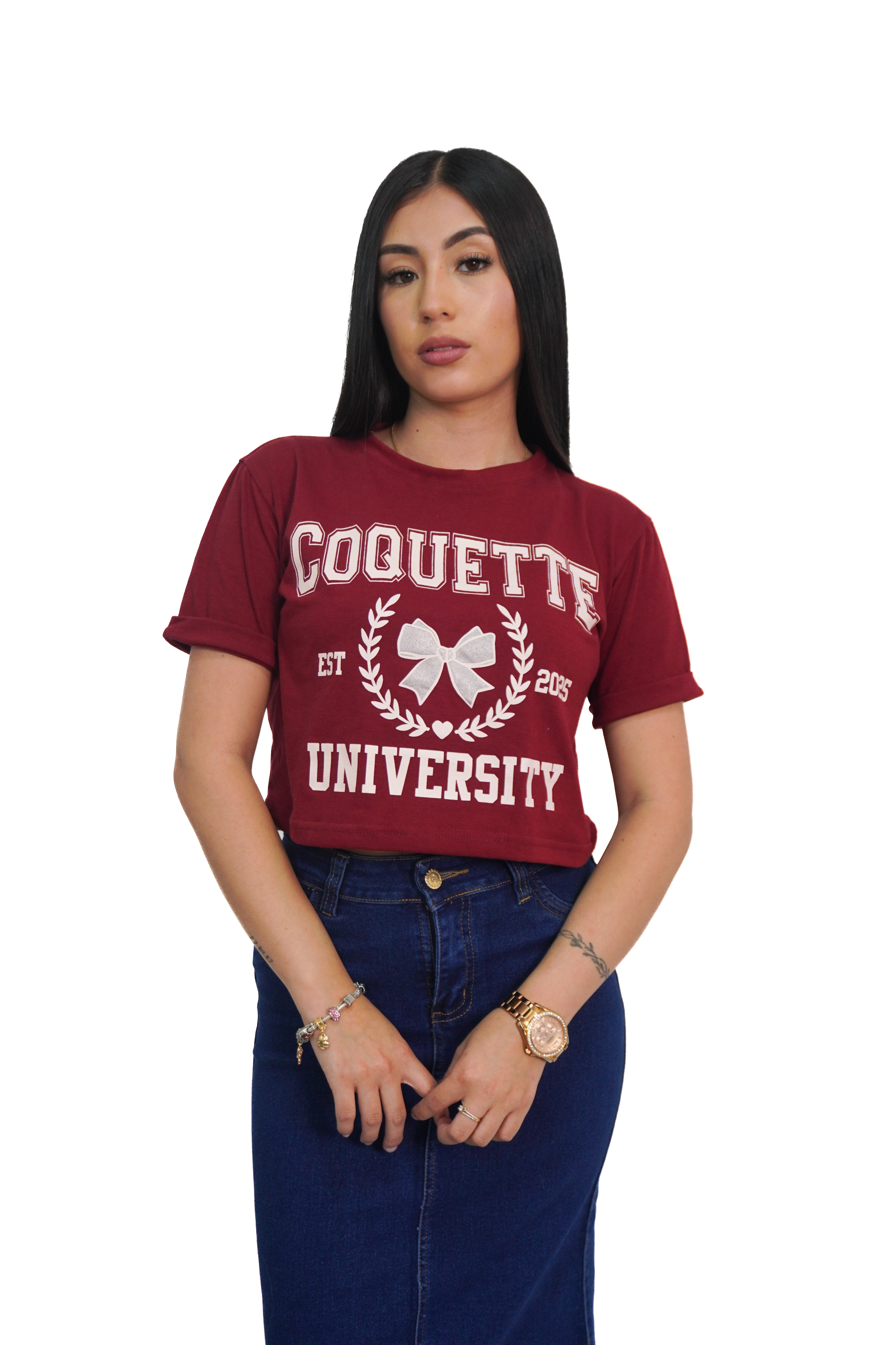 Camiseta estampado coquette manga corta