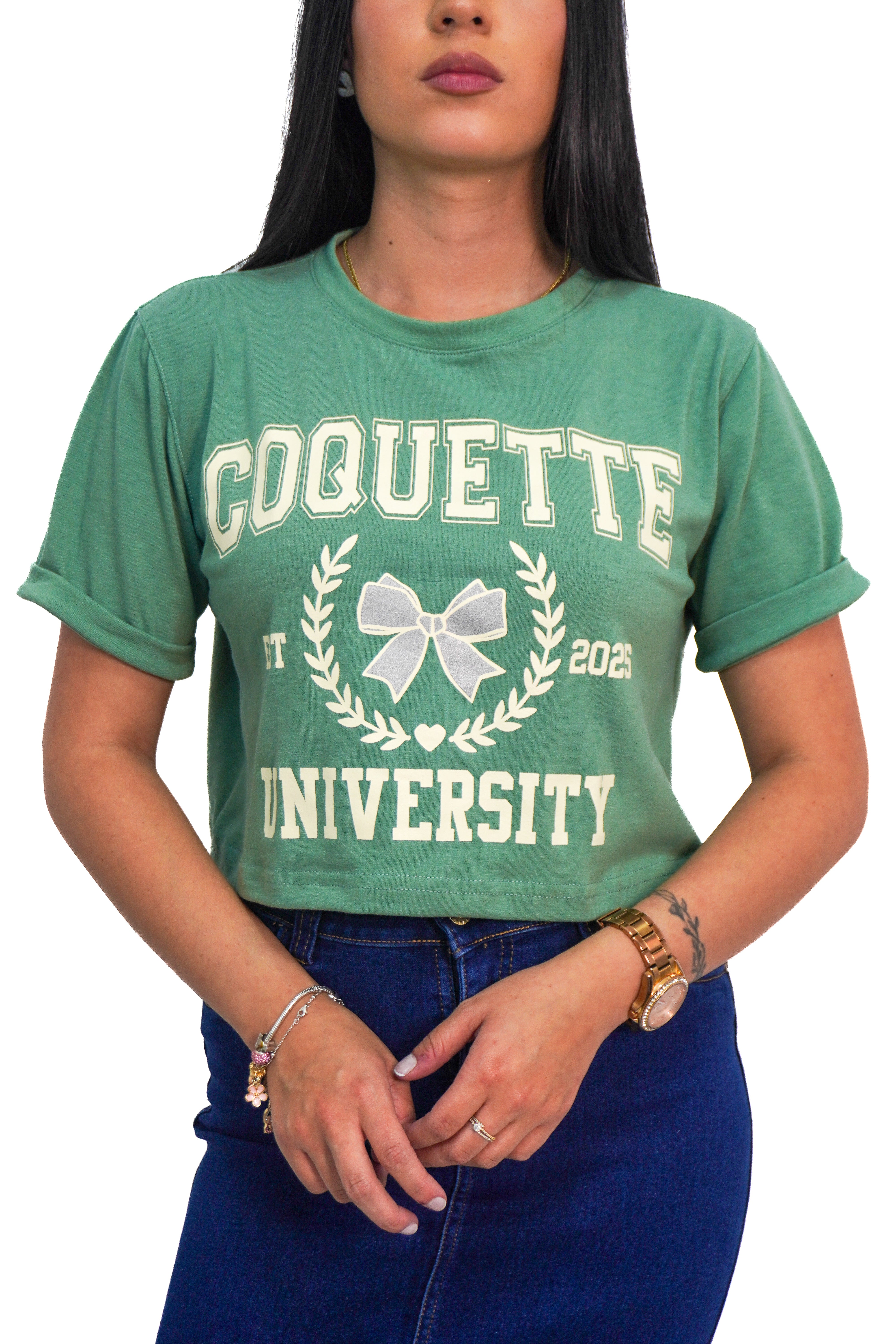 Camiseta estampado coquette manga corta