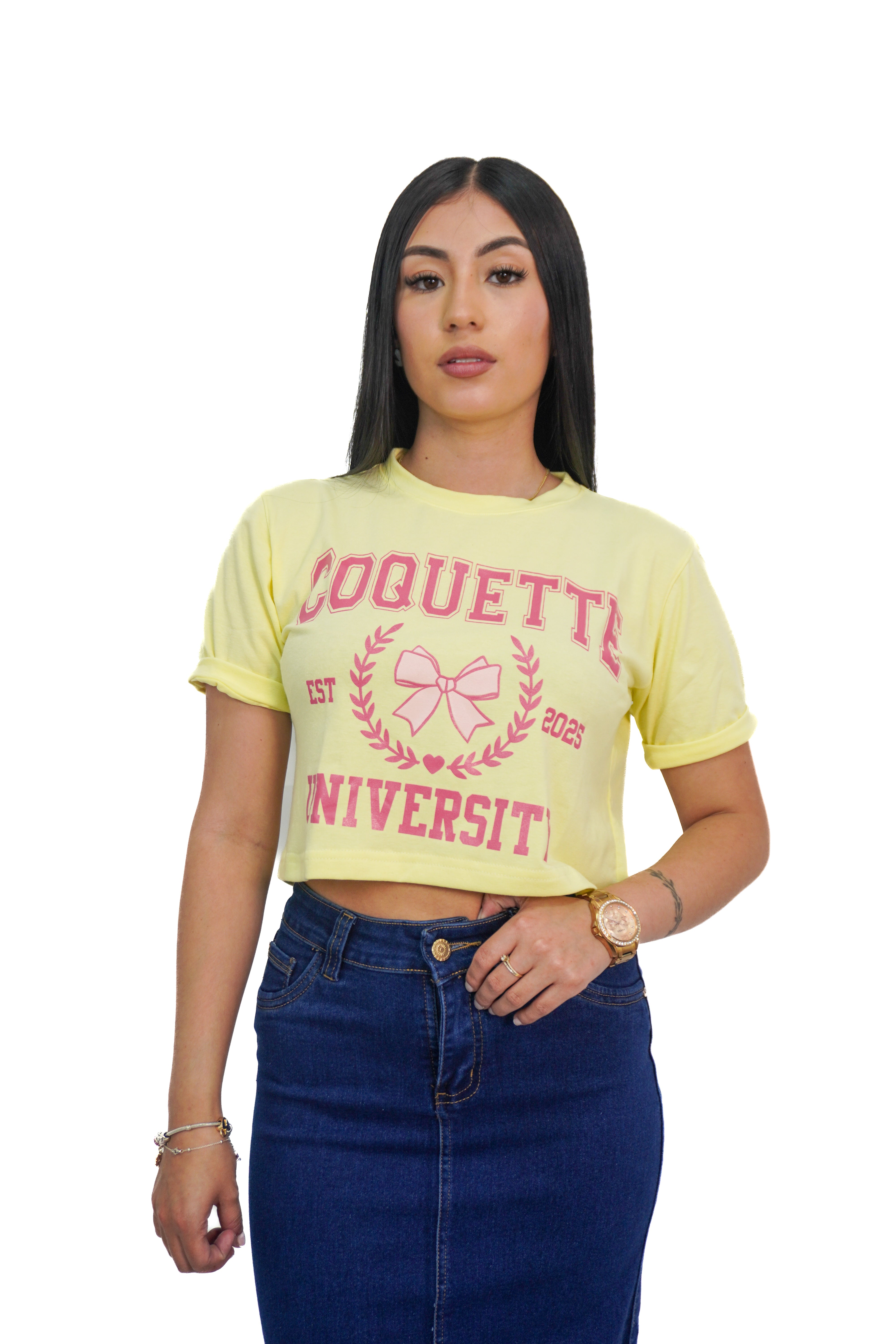 Camiseta estampado coquette manga corta