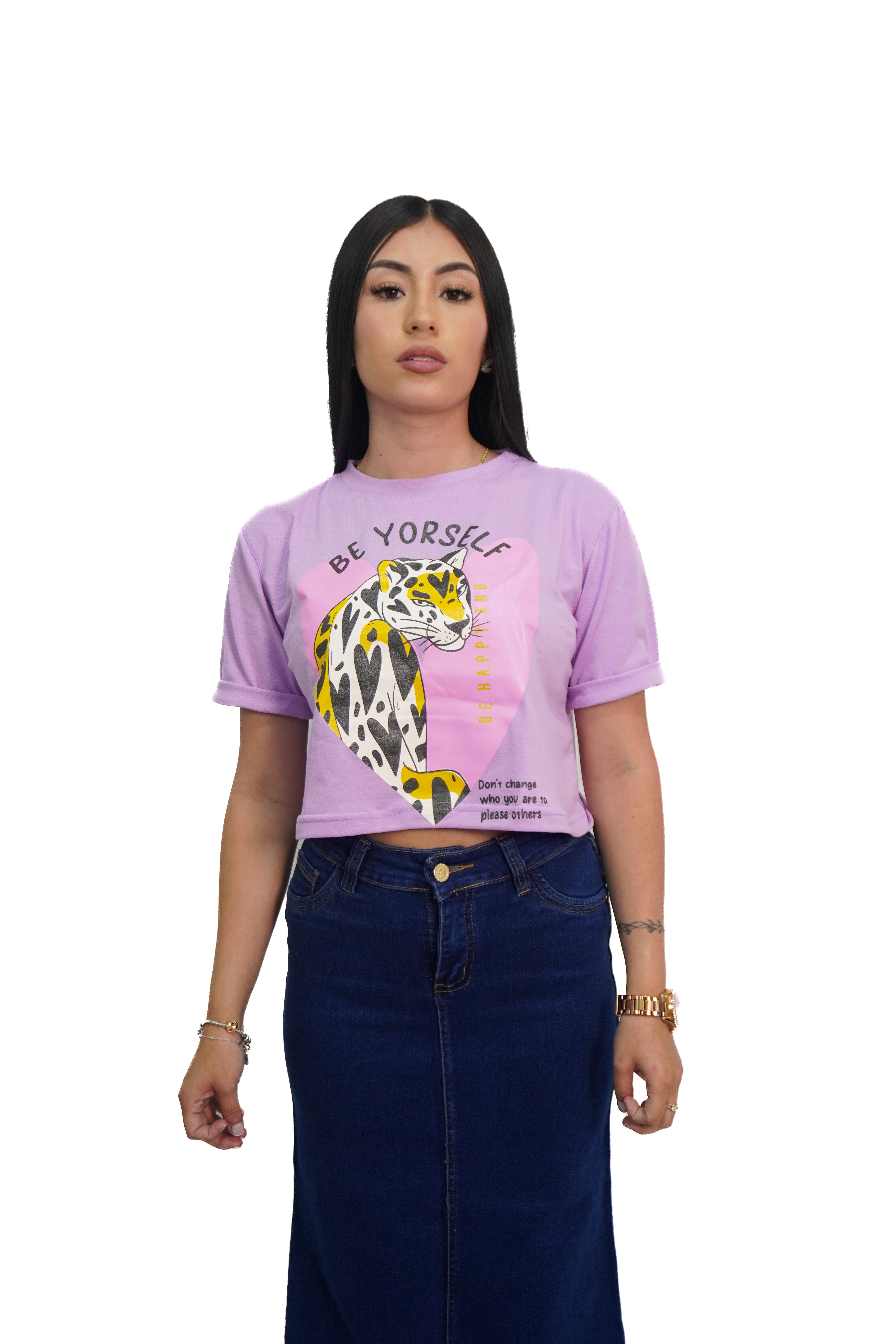 Camiseta estampado pantera manga corta