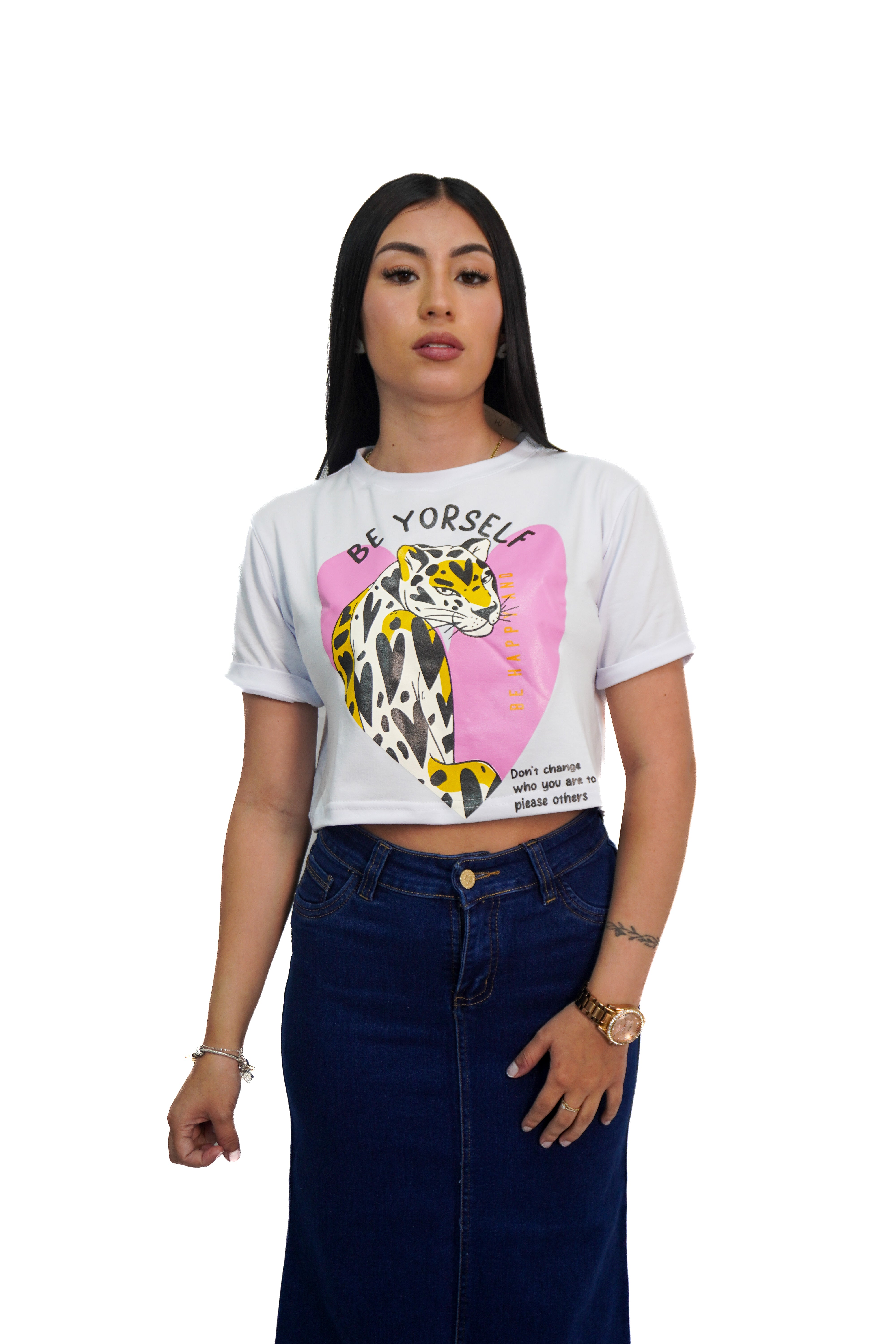 Camiseta estampado pantera manga corta