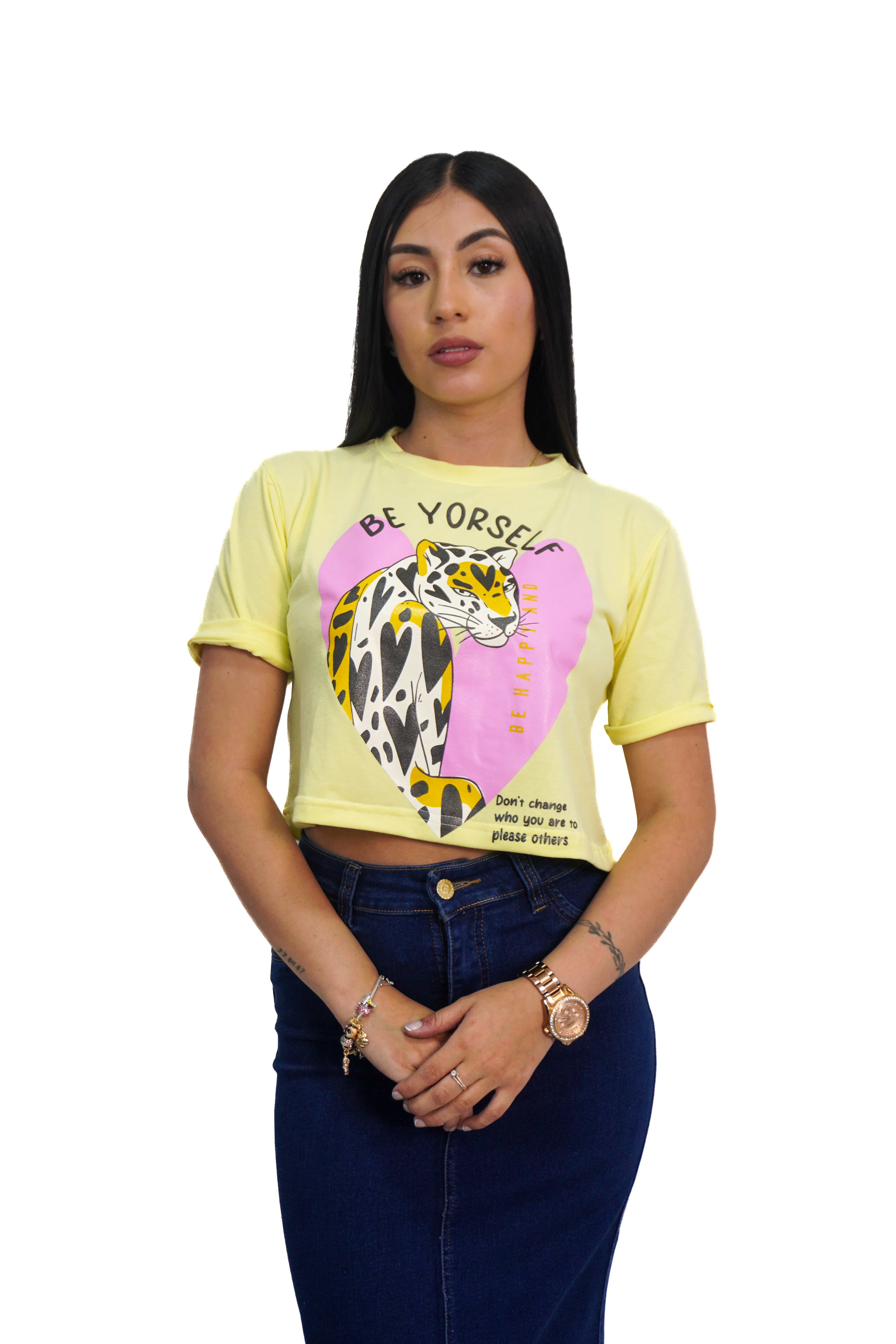 Camiseta estampado pantera manga corta