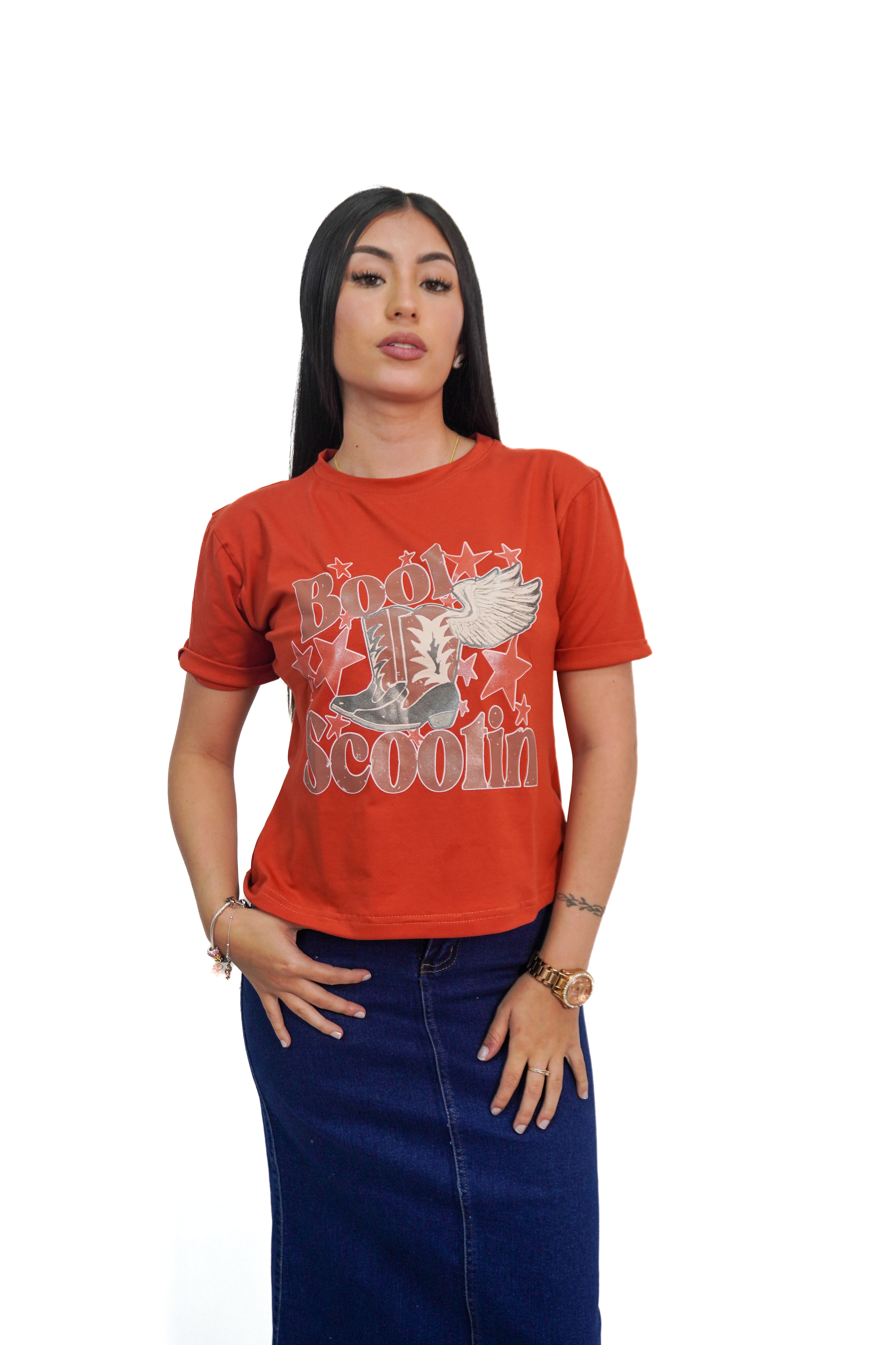 Camiseta estampado boot scootin manga corta